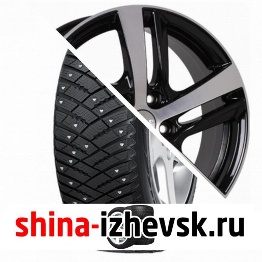 Колесо в сборе Goodyear Ultra Grip Ice Arctic SUV 225/60 R17 T 103 + СКАД Сеул 6.5xR17 5×114.3 ET48 DIA67.1 Черный глянцевый с полированной лицевой поверхностью в Ижевске